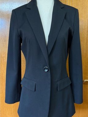 Boston Proper Black Single-Button Tailored Blazer